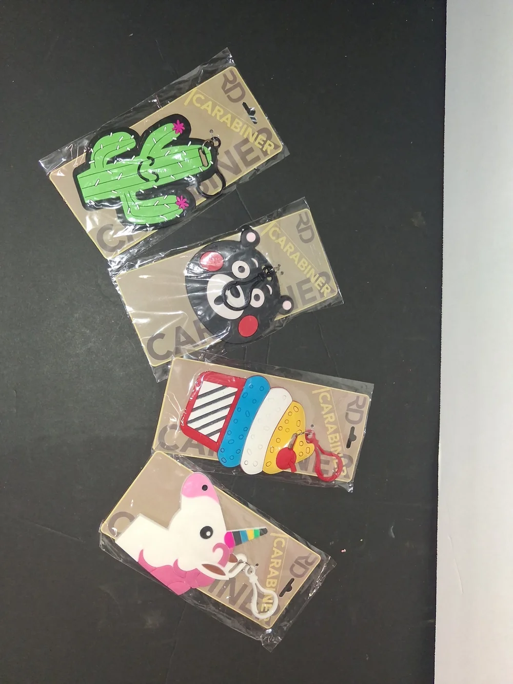 4 CUTE BACKPACK / LUGGAGE NAME TAG: UNICORN,CUPCAKE,CACTUS.